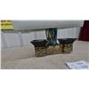 Image 2 : Mid-Century Modern Table Lamp with Tiered Shade and Two Planters
