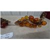 Image 2 : 2 Glass Grape Clusters on Driftwood and Blue Art Glass Bowl