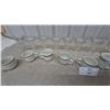 Image 4 : Assorted Glass Ice Cream Sundae Dishes and White Ceramic hotel Mugs with Green Bands