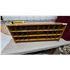 Image 1 : Vintage Wood 30-Compartment Mail Sorter or Cubby Shelf, 45”×18”×9”