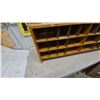 Image 3 : Vintage Wood 30-Compartment Mail Sorter or Cubby Shelf, 45”×18”×9”