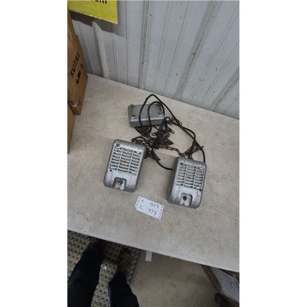 Vintage Drive-In Movie Two-Speaker Units