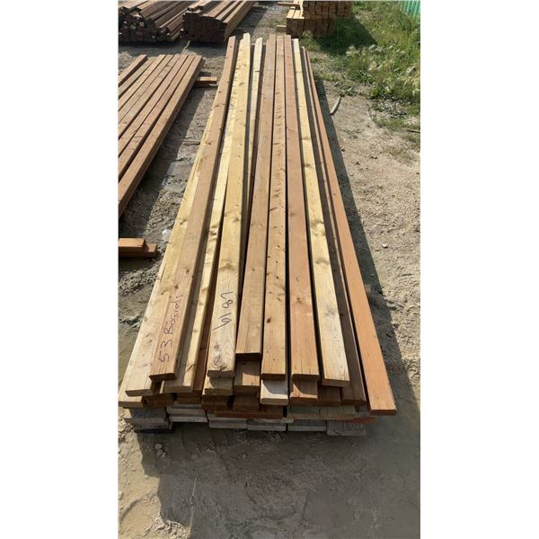 53 16ft Boards, Mixed Lumber, 2 × 6 and Brown Pressure Treated 2 × 4