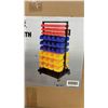 Image 4 : New StorageWorks 450 Pound Bin Organizer with 90 Parts Trays, 52” x 26” x 20 1/2”, Swivel Casters