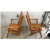 Image 2 : Pair of Vintage Mid-Century Wooden Folding Deck Chairs with Striped Canvas Seats
