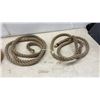 Image 8 : Four Bundles of Rope, Yellow Synthetic Tow Rope, Natural Hemp Rope