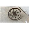Image 2 : Pair of Antique Cast Iron Spoked Wheels for Wheel Barrow, 16”