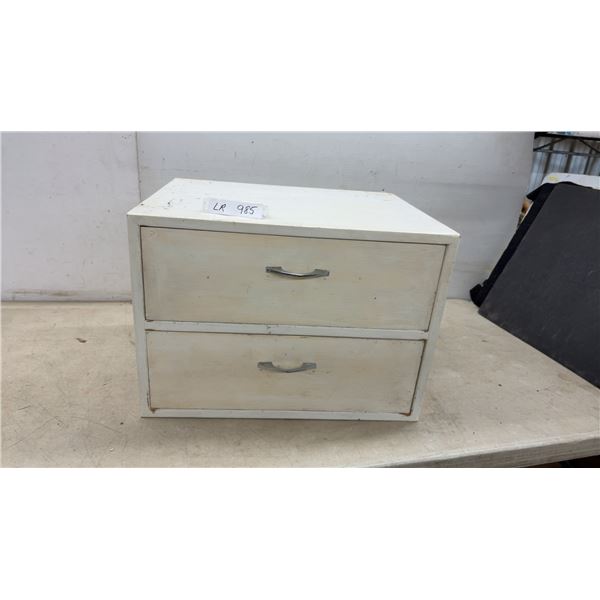Heavy Duty Two-Drawer Wooden Storage Cabinet, 15 × 21 1/2 × 16 1/4”