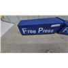 Image 2 : Two "Free Press" Newspaper Boxes, Blue Plastic, with White Lettering