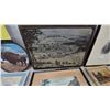 Image 4 : Framed Engraving of Pres. Woodrow Wilson, Framed Town Scene, Buffalo Tray