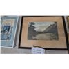 Image 7 : Framed Engraving of Pres. Woodrow Wilson, Framed Town Scene, Buffalo Tray