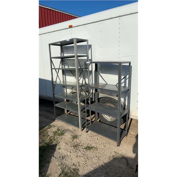 Two Metal Industrial Shelving Units, 7-Shelf and 4-Shelf
