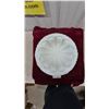 Image 3 : White Milk Glass Lamp Shade/Finial with Floral and Scrollwork Design