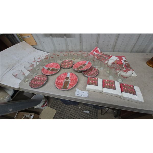 Coca-Cola Glasses, Plates, and Napkins