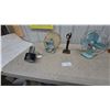 Image 1 : Electrohome "Long Life" Fan, Abstract Bronze Sculpture, and Ceramic Sailboat lamp