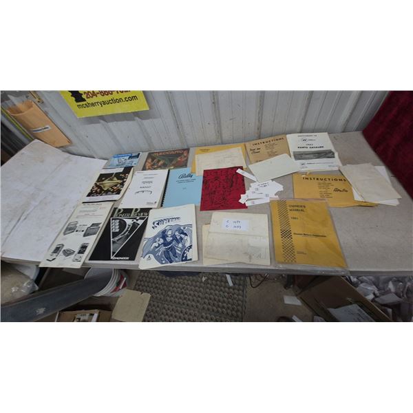 Vintage Bally Pinball Manuals and Williams Parts Catalogs