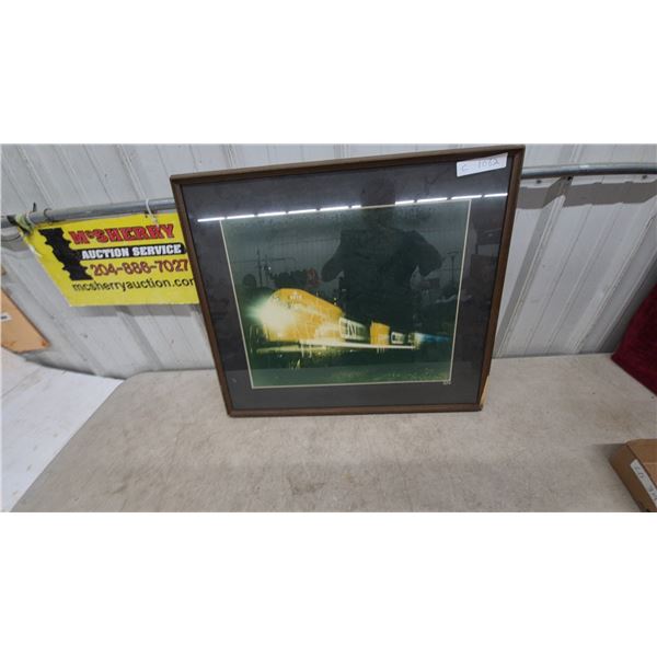 Framed CN Train Print, Locomotive 22”×27”