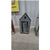 Image 4 : Miniature Barn and Outhouse art on brick Glass Terrarium, and Stone Candle Holder