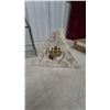 Image 8 : Miniature Barn and Outhouse art on brick Glass Terrarium, and Stone Candle Holder