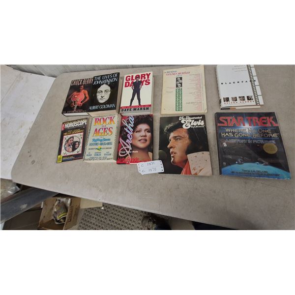 Music and Pop Culture Book Lot: Chuck Berry, John Lennon, Aretha Franklin, Elvis, Star Trek