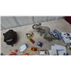 Image 3 : Assorted Toys and Collectibles: Texas Pennant, Elephant Figurines, Toy Cars