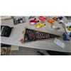Image 5 : Assorted Toys and Collectibles: Texas Pennant, Elephant Figurines, Toy Cars
