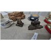 Image 5 : Vintage Film Reels, Ceramic Car, Bulldog and Buffalo Figurines, Metal Art