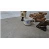 Image 7 : Vintage Film Reels, Ceramic Car, Bulldog and Buffalo Figurines, Metal Art