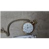 Image 2 : A Gold-Tone Pocket Watch with Chain and Fob