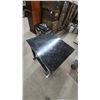 Image 3 : Black Rolling. Metal Utility Cart with Shelf, 28”×25”×23”