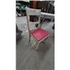 Image 2 : Vintage Dining Table and Chair, White and Red, Mid-Century Style. 29”×52”×30”