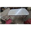 Image 3 : Vintage Dining Table and Chair, White and Red, Mid-Century Style. 29”×52”×30”