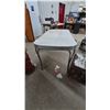 Image 4 : Vintage Dining Table and Chair, White and Red, Mid-Century Style. 29”×52”×30”