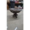 Image 2 : Pair of Round Granite-Top Side Tables with Wrought Iron Bases 15” High 17” diameter