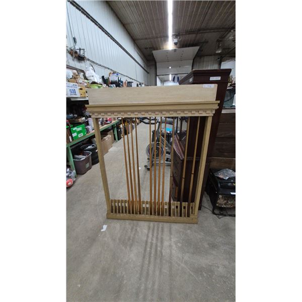 Old Painted Billiard Cue Rack with 12 Cues