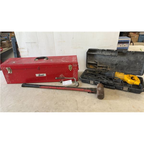 DeWalt DW304 Reciprocating Saw, 120V AC, 50/60Hz, Red Beach Tool Box, Sledgehammer
