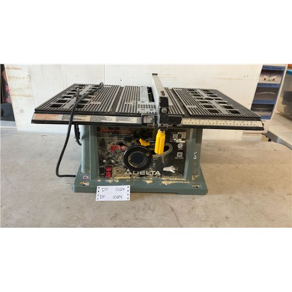 Delta Model 36-540 Table Saw, 10” Blade, 13 Amp, 5000 RPM, and Fence