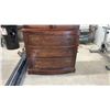 Image 6 : Vintage Mahogany Two-Piece China Cabinet Hutch with Glass Doors and Three-Drawer Serpentine Base