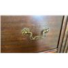 Image 8 : Vintage Mahogany Two-Piece China Cabinet Hutch with Glass Doors and Three-Drawer Serpentine Base