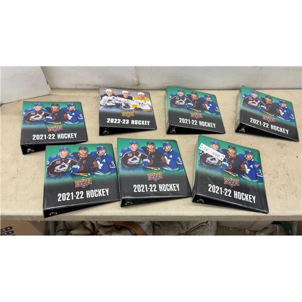 New Upper Deck 2021-22 and 2022-23 Hockey Card Binders, Lot of 7