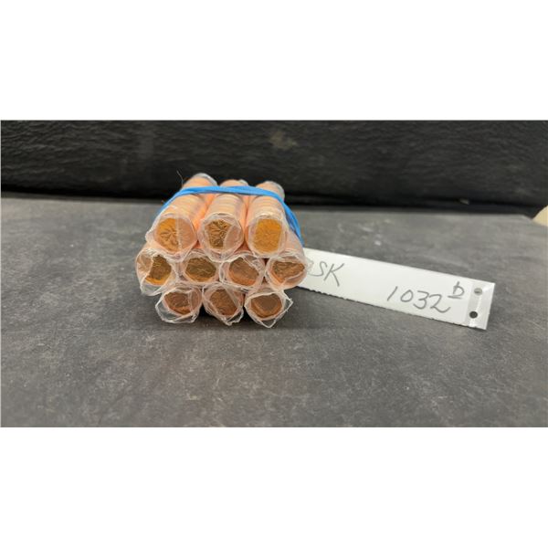 10 Rolls 2012 Pennies (Last Year) 5 Magnetic + 5 Non-Magnetic