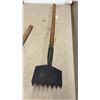 Image 2 : Antique Railway: Spike Driver and Toothed Ice Scraper with Wooden Handles
