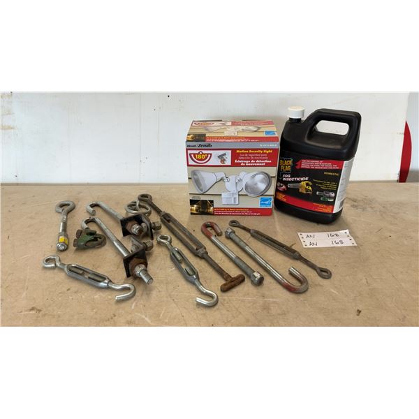 Heath/Zenith 180° Motion Security Light, Black Flag Fog Insecticide, and Turnbuckles