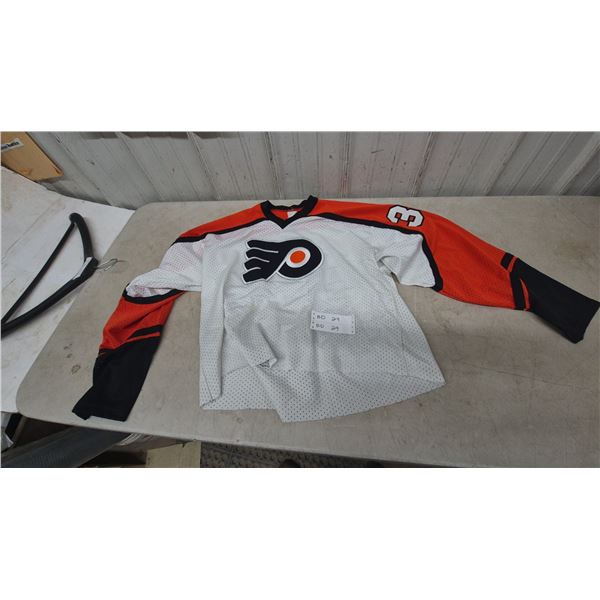 1980s Air Knit Philadelphia Flyers Hockey Jersey, #35 Wregget