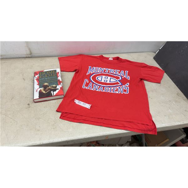 Ken Dryden Montreal Canadiens Autographed Hardcover Book and Large Vintage Shirt