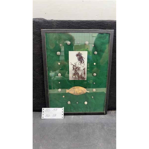 Late 1800s First Nations Deerhide Black Powder Pistol Flask with Authentic Musket Balls and