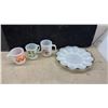 Image 3 : Vintage Anchor Hocking Mid-Century Lot: Ruby Red Vases, Fire King Mugs, Jars, Platters