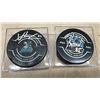 Image 4 : Winnipeg Jets Autographed Game Puck Lot: Lowry, Morrissey, Stanley, Ford, Heinola with Towels