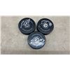 Image 5 : Winnipeg Jets Autographed Game Puck Lot: Lowry, Morrissey, Stanley, Ford, Heinola with Towels