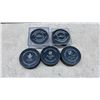 Image 6 : Winnipeg Jets Autographed Game Puck Lot: Lowry, Morrissey, Stanley, Ford, Heinola with Towels